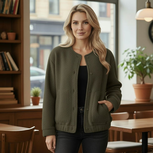 Ophelia | Oversized damesjas Top Coat Lange mouwen Verborgen knopen