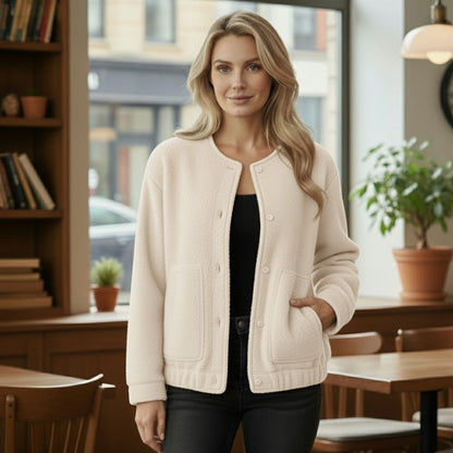 Ophelia | Oversized damesjas Top Coat Lange mouwen Verborgen knopen