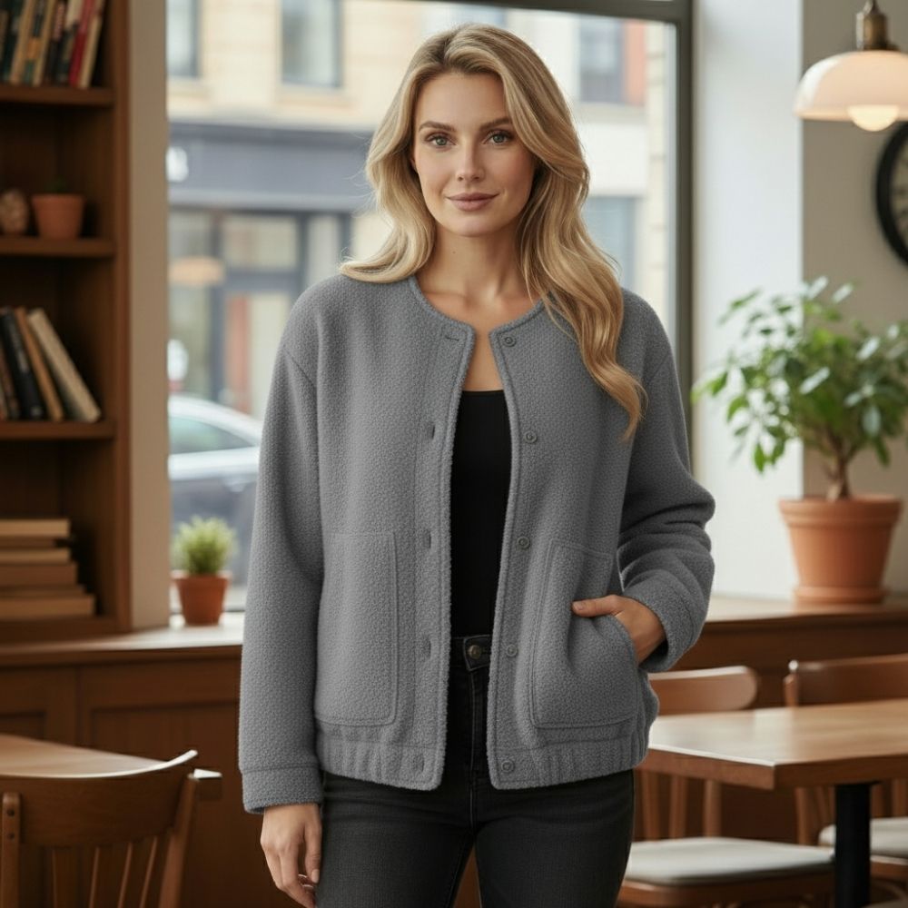 Ophelia | Oversized damesjas Top Coat Lange mouwen Verborgen knopen