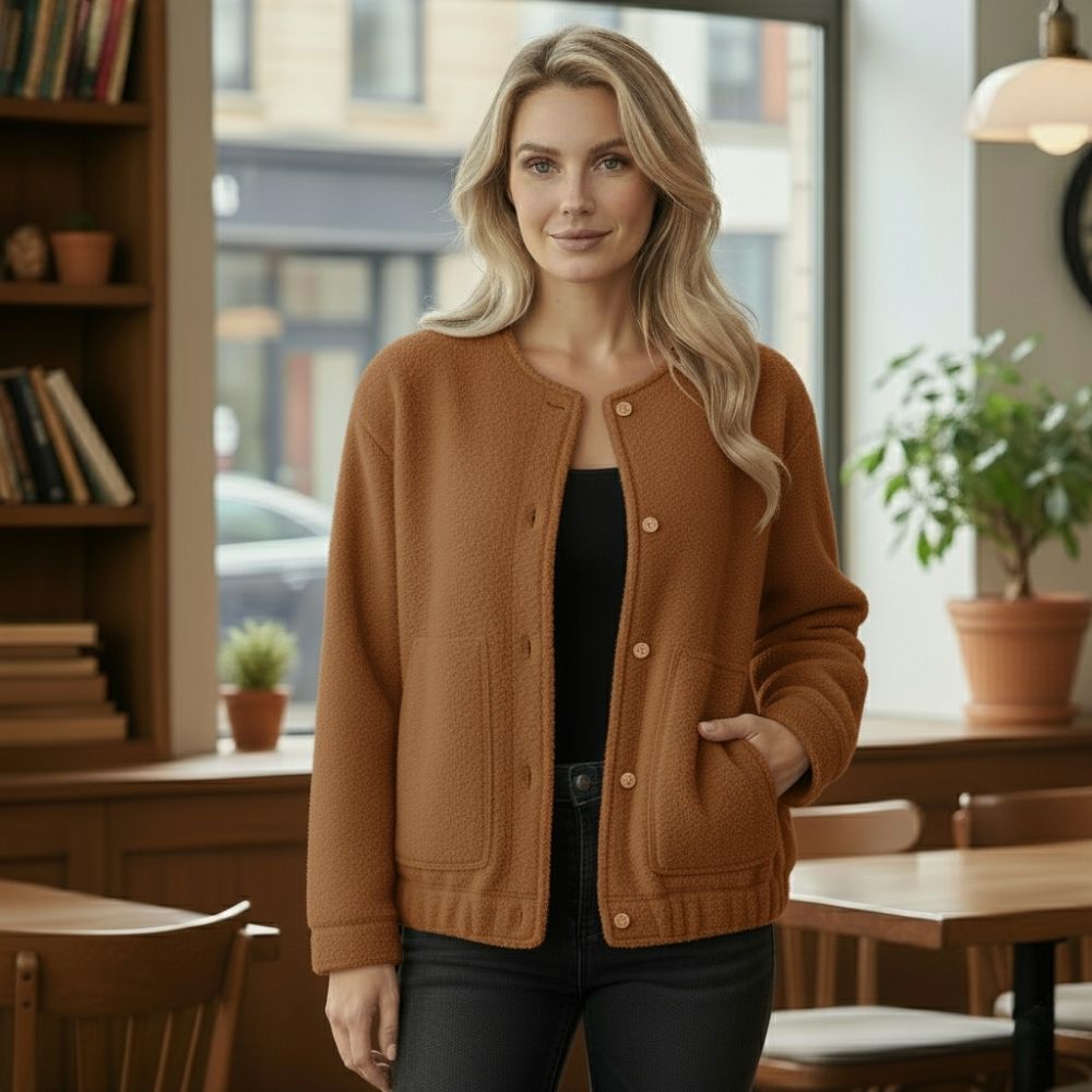 Ophelia | Oversized damesjas Top Coat Lange mouwen Verborgen knopen
