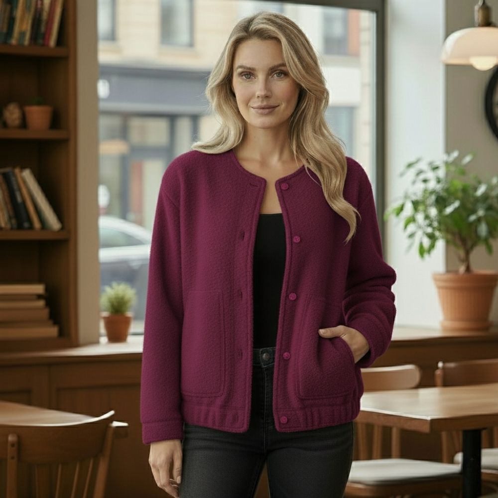 Ophelia | Oversized damesjas Top Coat Lange mouwen Verborgen knopen