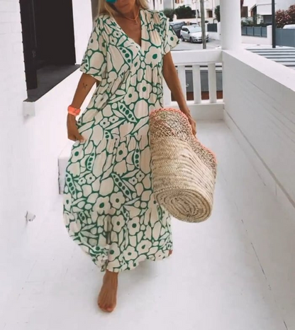 Perrie - Gedrukte jurk met korte mouwen