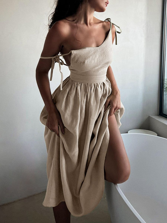 Peyton - Jurk van algodon/lino