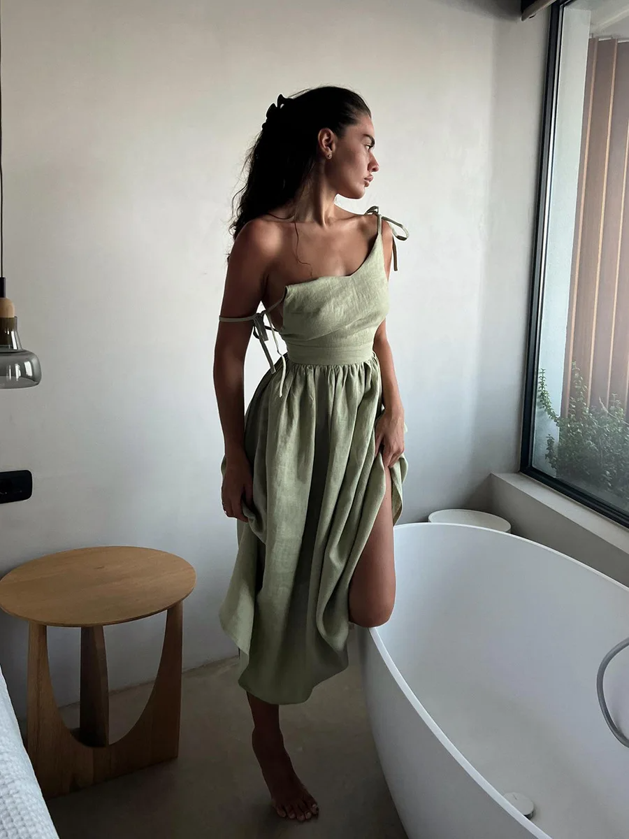 Peyton - Jurk van algodon/lino