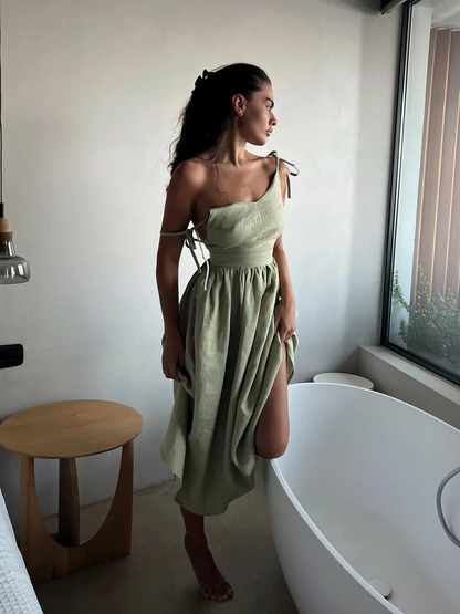 Peyton - Jurk van algodon/lino