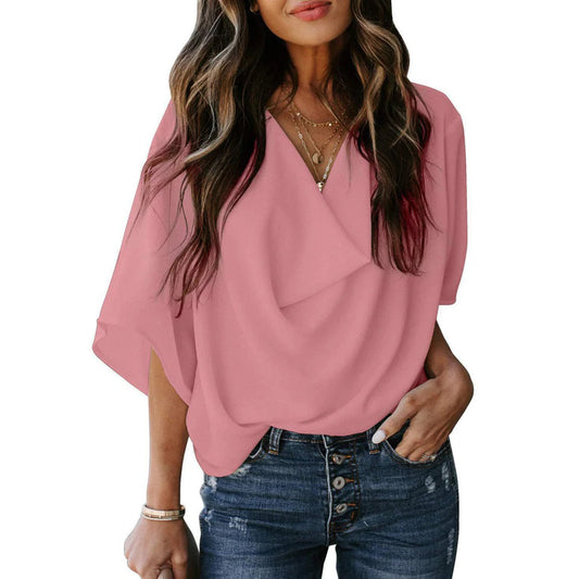 Nellie - Gedrapeerde Blouse voor Dames - Elegant & Veelzijdig