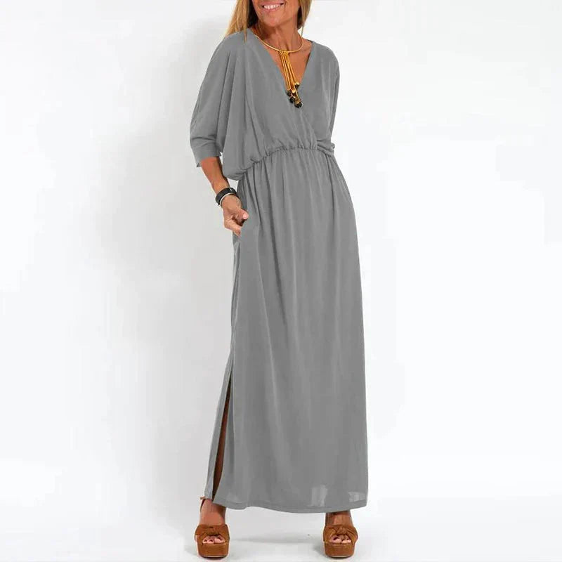 Rasha - Vintage maxi jurk met hoge zijsplit
