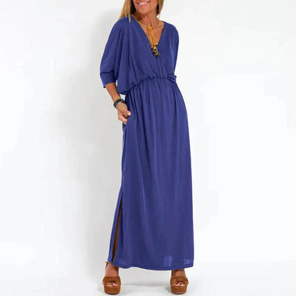 Rasha - Vintage maxi jurk met hoge zijsplit