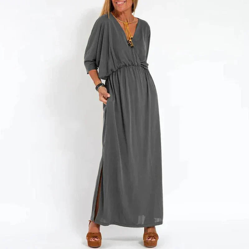 Rasha - Vintage maxi jurk met hoge zijsplit