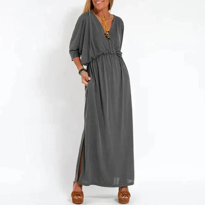 Rasha - Vintage maxi jurk met hoge zijsplit
