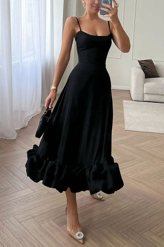 Roseanne - Strapless Midi-Jurk met Ruches voor Middernachtelijke Banketten