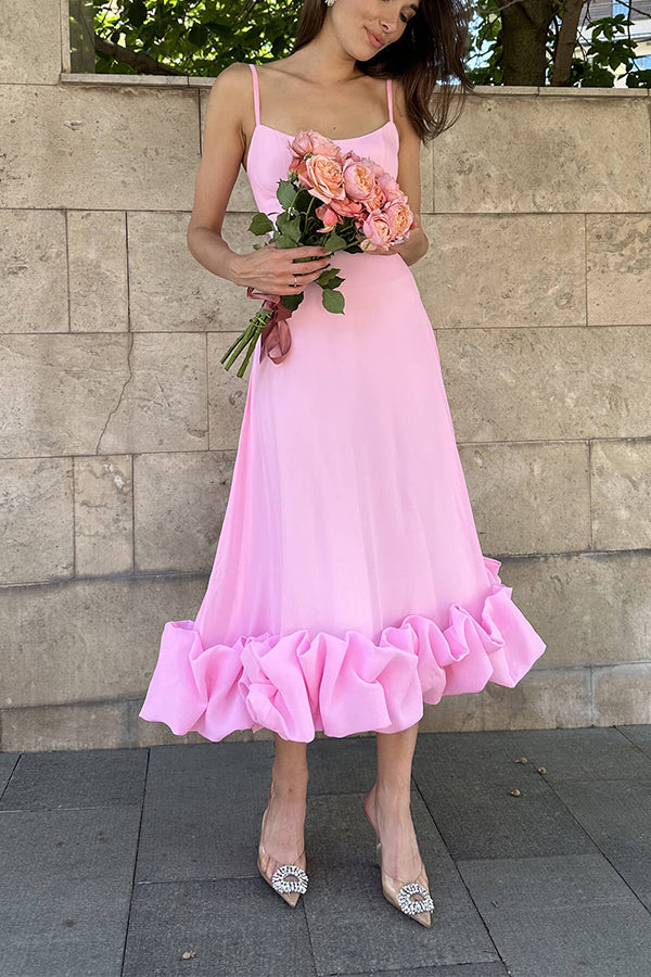 Roseanne - Strapless Midi-Jurk met Ruches voor Middernachtelijke Banketten