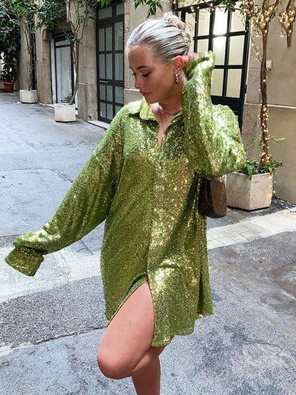 Trista Overhemd | Oversized Sprankelend Overhemd