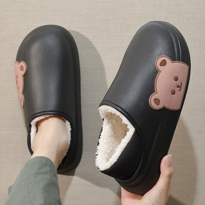 Cartoon Cotton Slippers Thick Flat Sole
