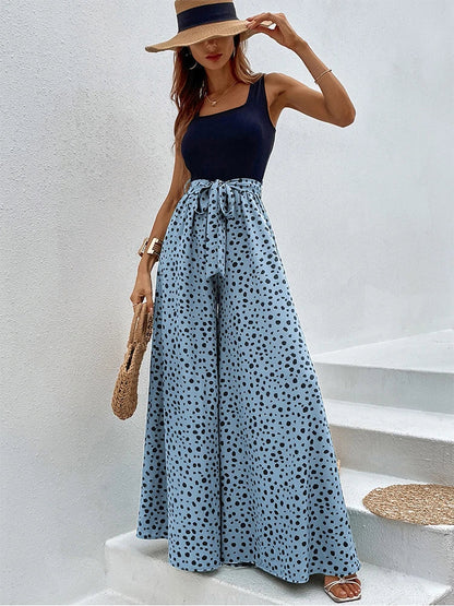 Camille - jumpsuit met wijde pijpen en stippen