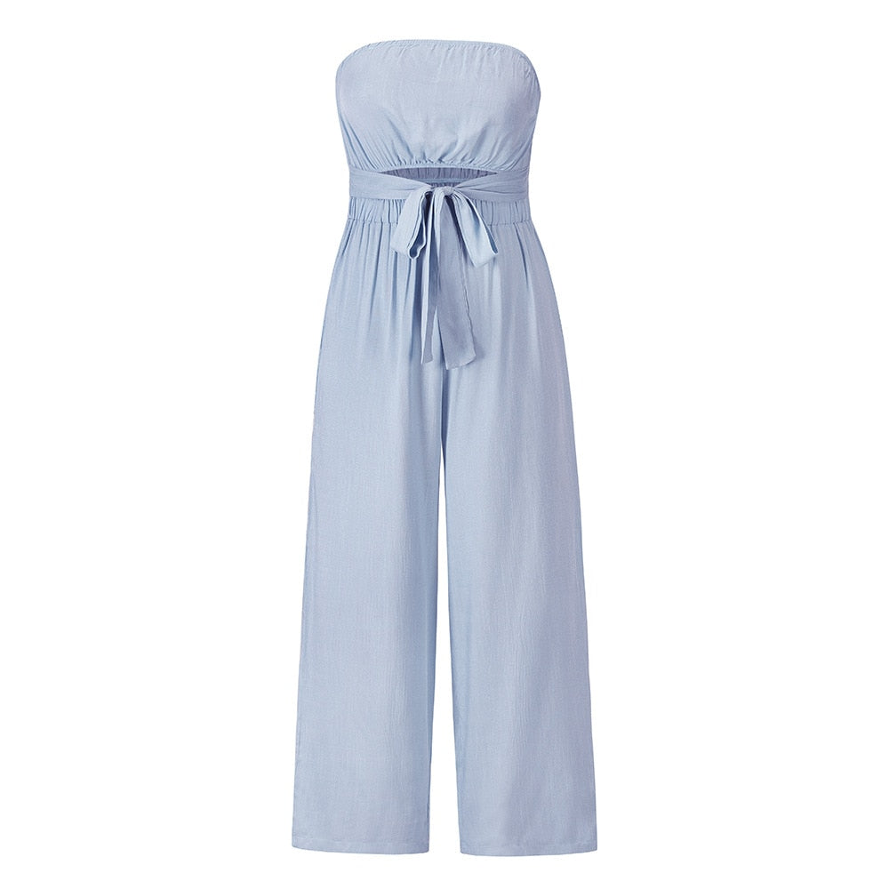 Strapless Wijde Pijpen Jumpsuit | Zomer 2024 Chique Romper | Sexy Slim Fit