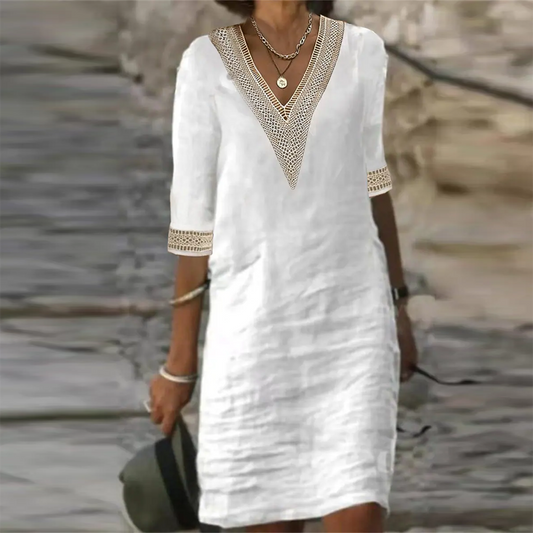 Elegante linnen zomerjurk