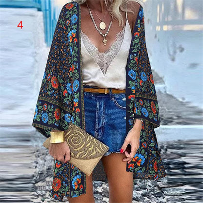 Bohemian Floral Blouse Casual Loose Beach