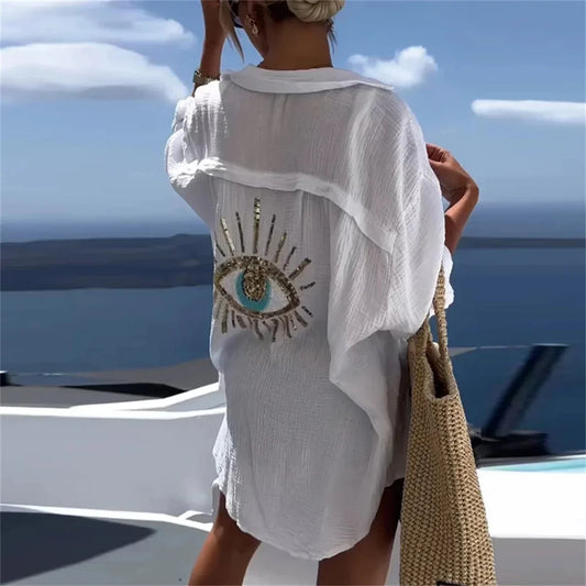 Evil Eye Pailletten Shirt
