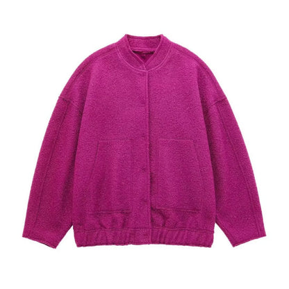 Ophelia | Oversized damesjas Top Coat Lange mouwen Verborgen knopen