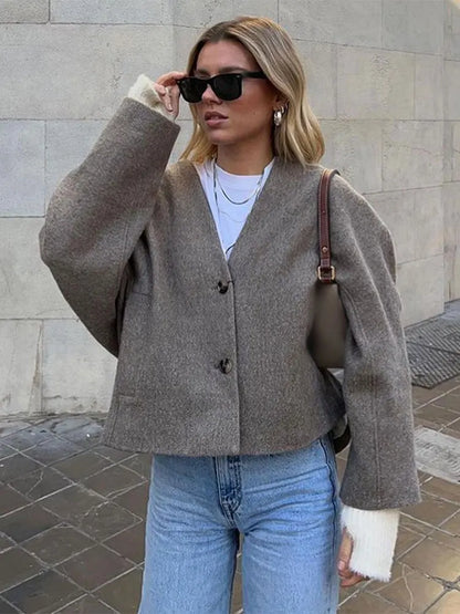 Sally | Chique retro streetwear jas voor dames met dubbele knoopsluiting