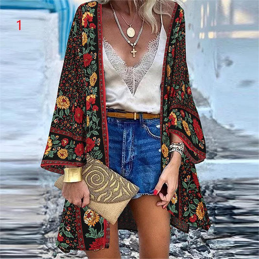 Bohemian Floral Blouse Casual Loose Beach