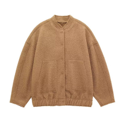 Ophelia | Oversized damesjas Top Coat Lange mouwen Verborgen knopen