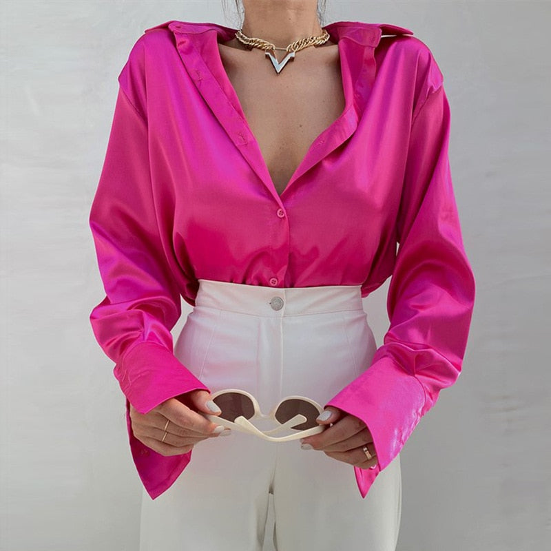 WijnandasBlouse I Satijnen Blouse Voor Dames