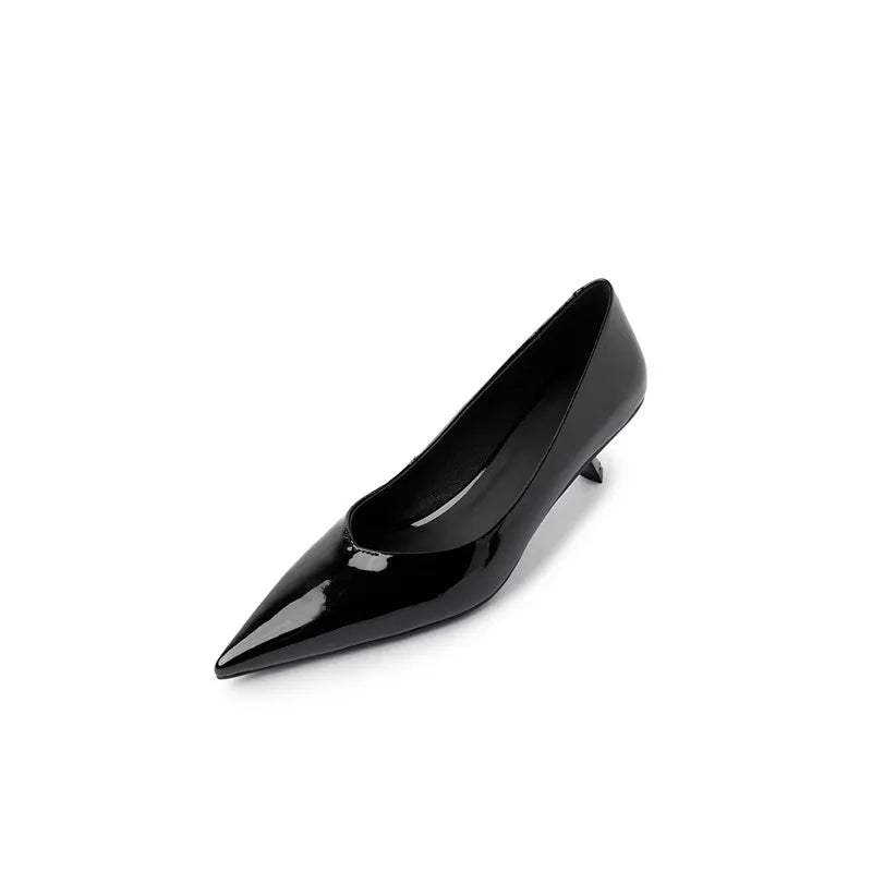 Hoge kwaliteit lederen elegante puntige hoge hak pumps