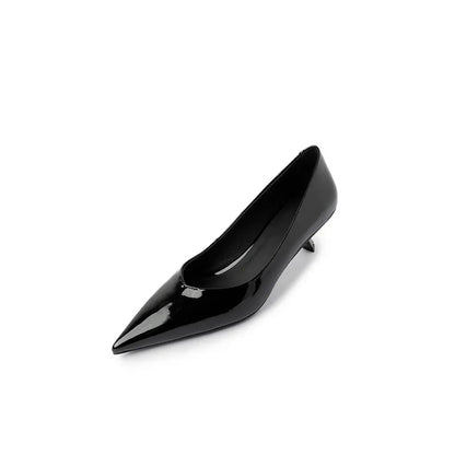 Hoge kwaliteit lederen elegante puntige hoge hak pumps