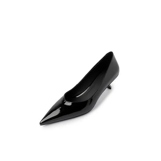 Hoge kwaliteit lederen elegante puntige hoge hak pumps
