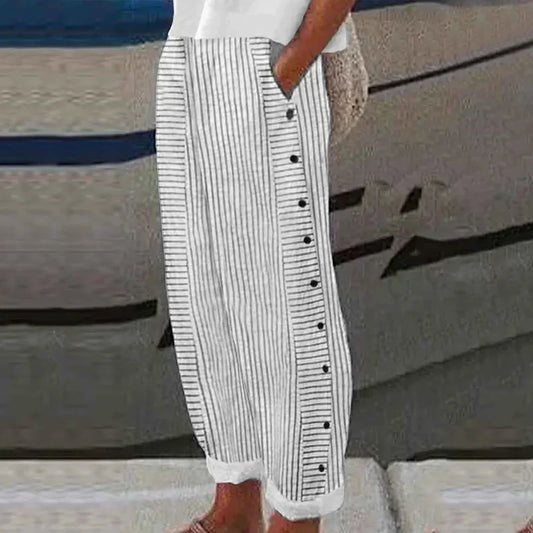 Comfortabele zomerbroek met streeppatroon