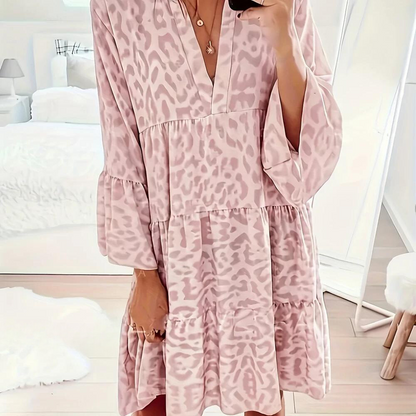 Salem - Boho Jurk met Luipaardprint voor Dames, Grote Maat