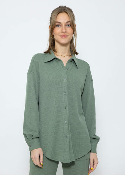 Reina - Oversized blouse in reliëf piqué