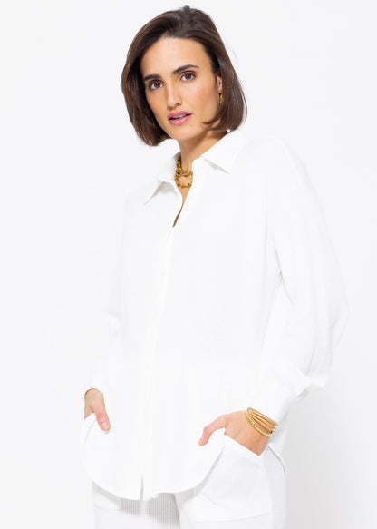 Reina - Oversized blouse in reliëf piqué