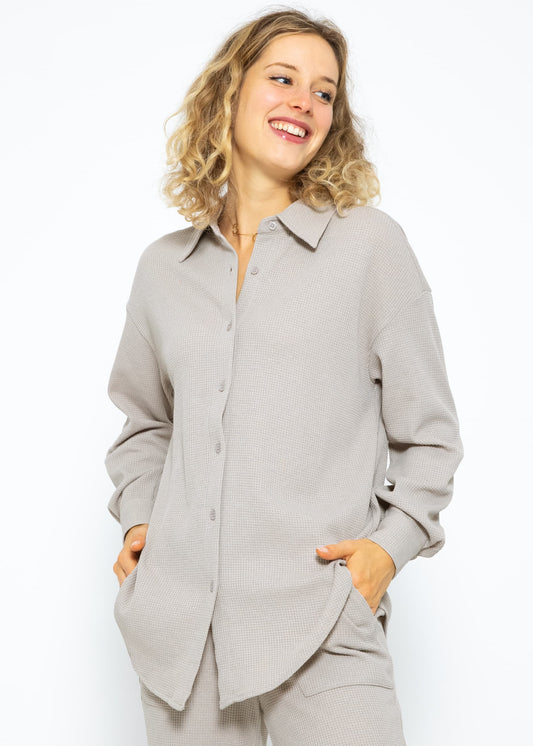 Reina - Oversized blouse in reliëf piqué