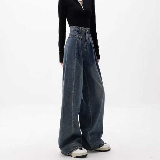 Wijde jeans met hoge taille voor dames