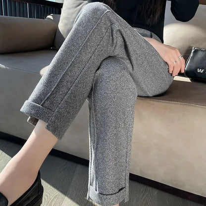 Sophie | Wolmix Pantalon | Klassieke Stijl | Geweven Design