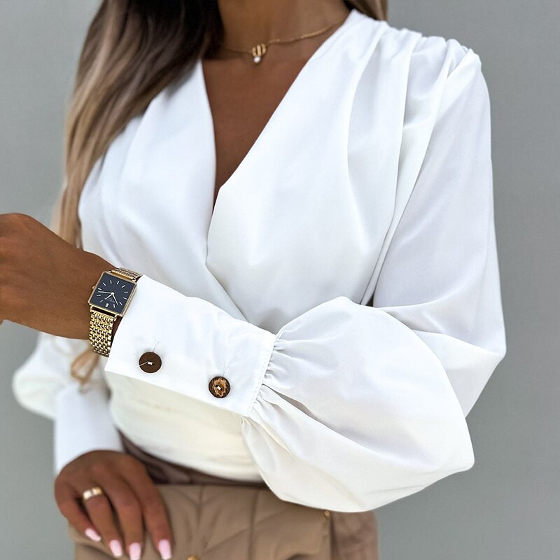 GemmaBlouse I Lantaarn Mouwen Blouse Voor Dames