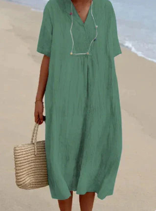 Elegante linnen jurk voor alle zomerse gelegenheden