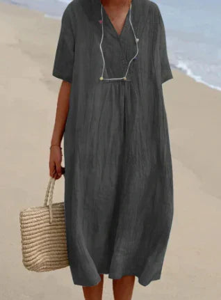 Elegante linnen jurk voor alle zomerse gelegenheden