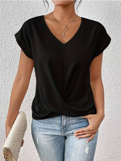 Aurelia | Casual Gedrapeerde V-Hals Blouse voor Dames