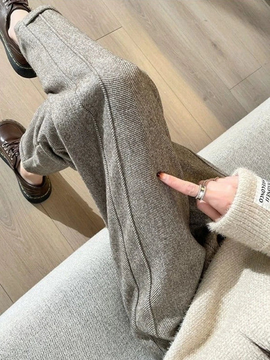 Sophie | Wolmix Pantalon | Klassieke Stijl | Geweven Design