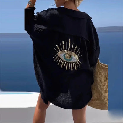 Evil Eye Pailletten Shirt