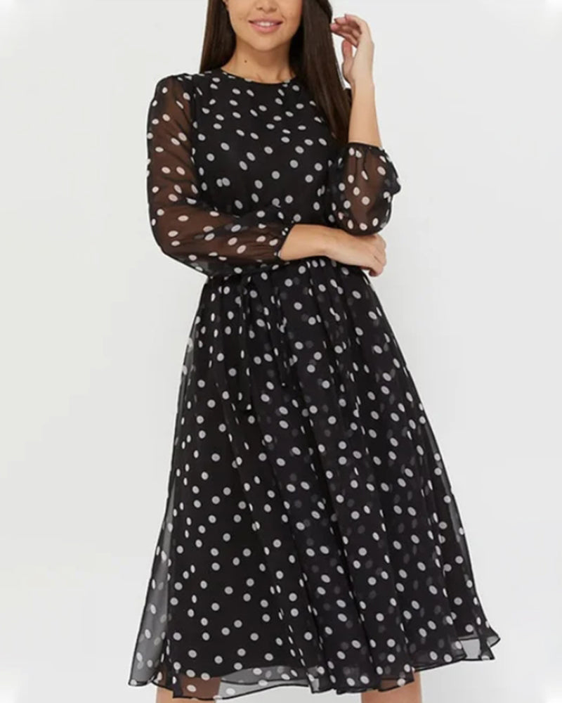 Shanie - Elegante stippenjurk