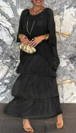 Sithi - Elegante V-hals maxi jurk