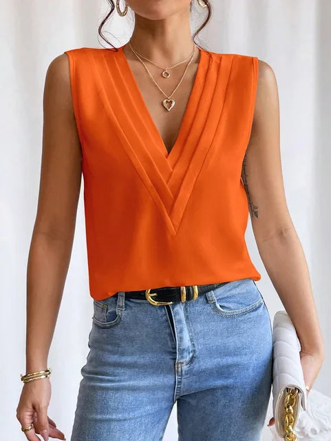 Samantha Blouse | Elegante Mouwloze Blouse