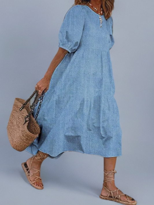 Tessa - Denim alledaagse jurk