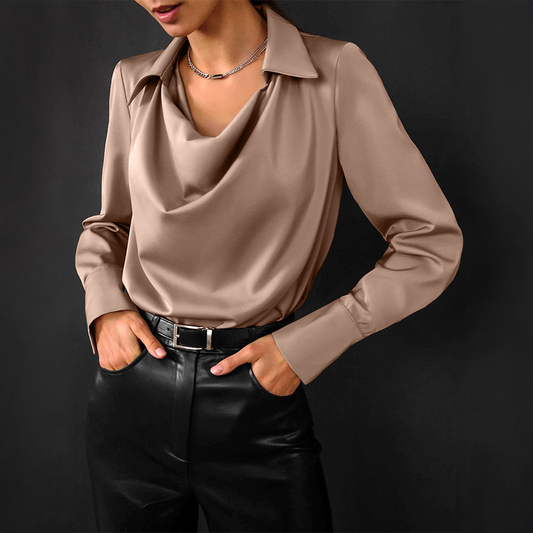Taura Blouse | Satijnen Blouse met lange mouwen