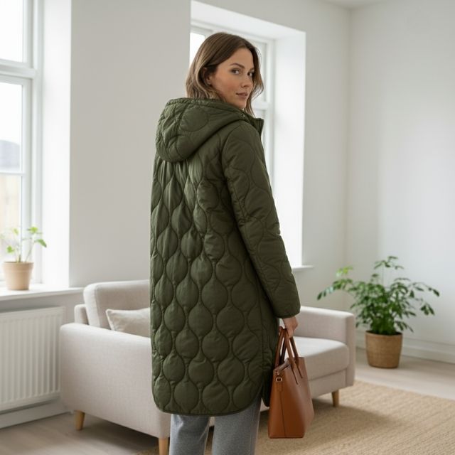 Danielle | Damesparka met motief, met capuchon, chic en comfortabel